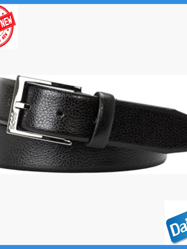 Size 36 Leather Dress Belt, Silver Buckle, True To Fit